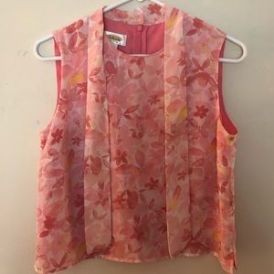 Floral Sleeveless Talbots Blouse